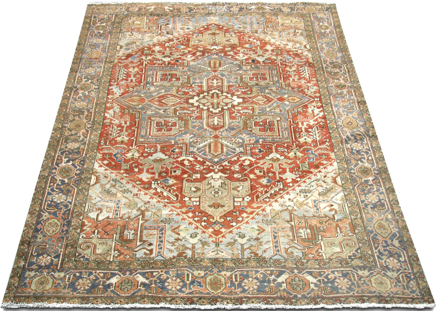 Semi Antique Persian Heriz Rug - 9'4" x 11'9" - 180150