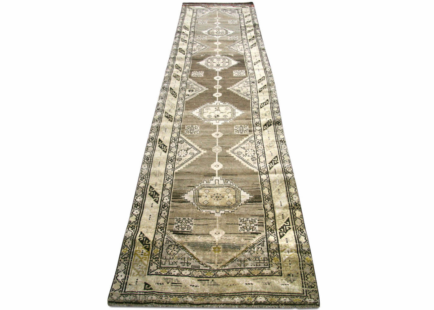 Semi Antique Persian Melayer Runner - 3'3" x 12'11" - 180161