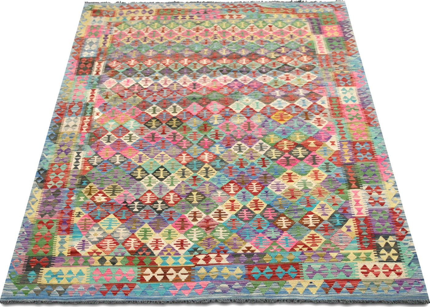 Vintage Afghan Maimana Kilim - 6'7" x 9'11" - 180198