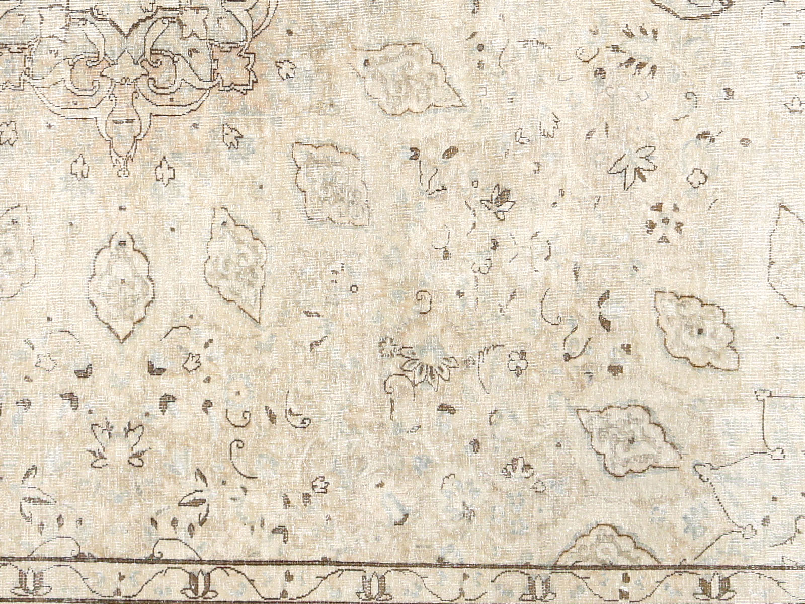 Semi Antique Persian Tabriz Rug - 9'7" x 12'