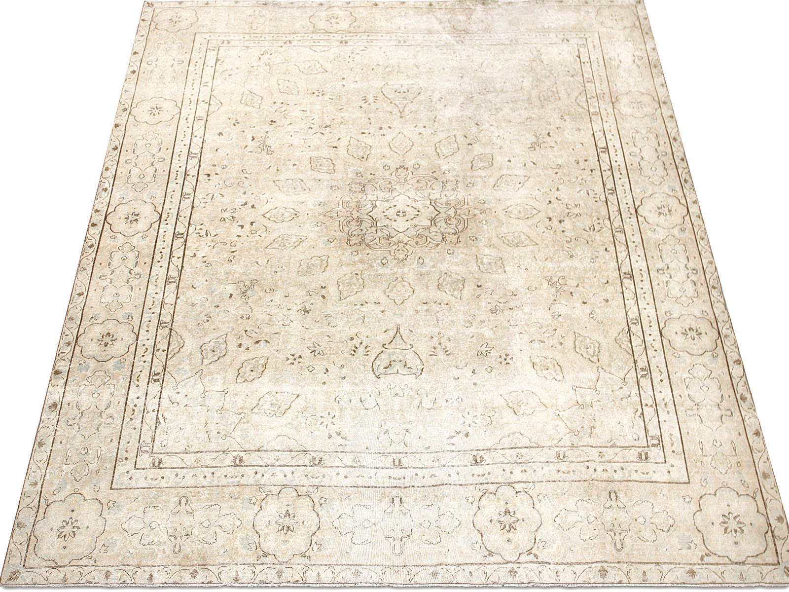 Semi Antique Persian Tabriz Rug - 9'7" x 12'