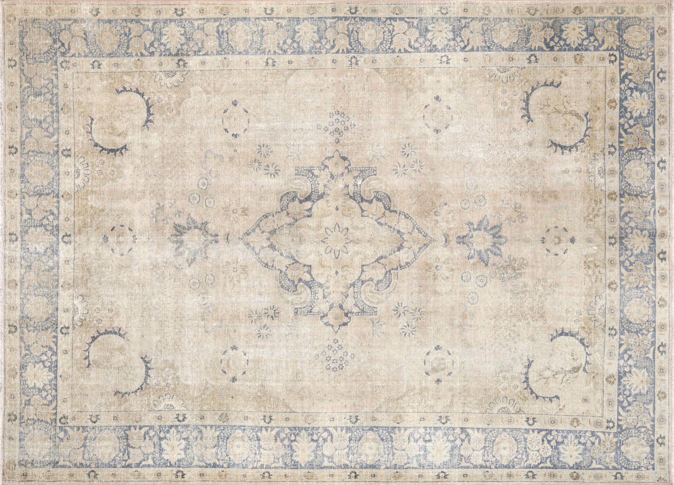 Semi Antique Persian Tabriz Rug - 8'7" x 11'8"