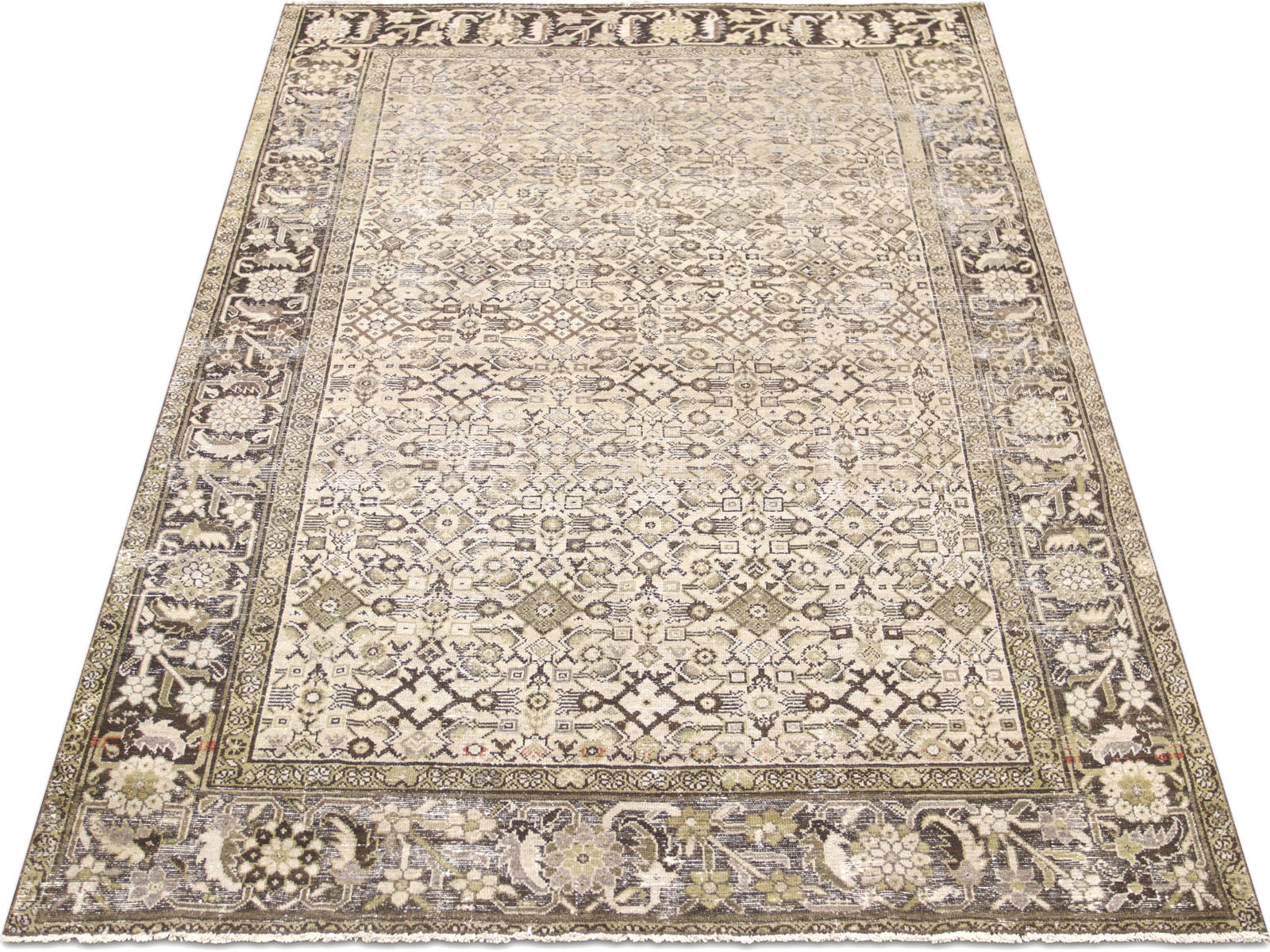 Semi Antique Persian Tabriz Rug - 6'2" x 9'9"