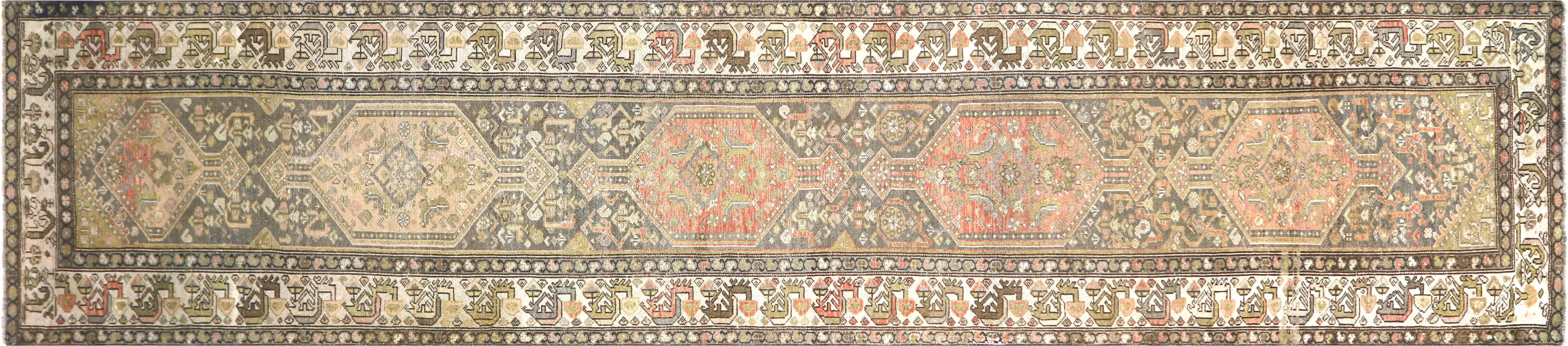 Semi Antique Persian Melayer Runner - 3'5" x 15'5" - 180335 - P