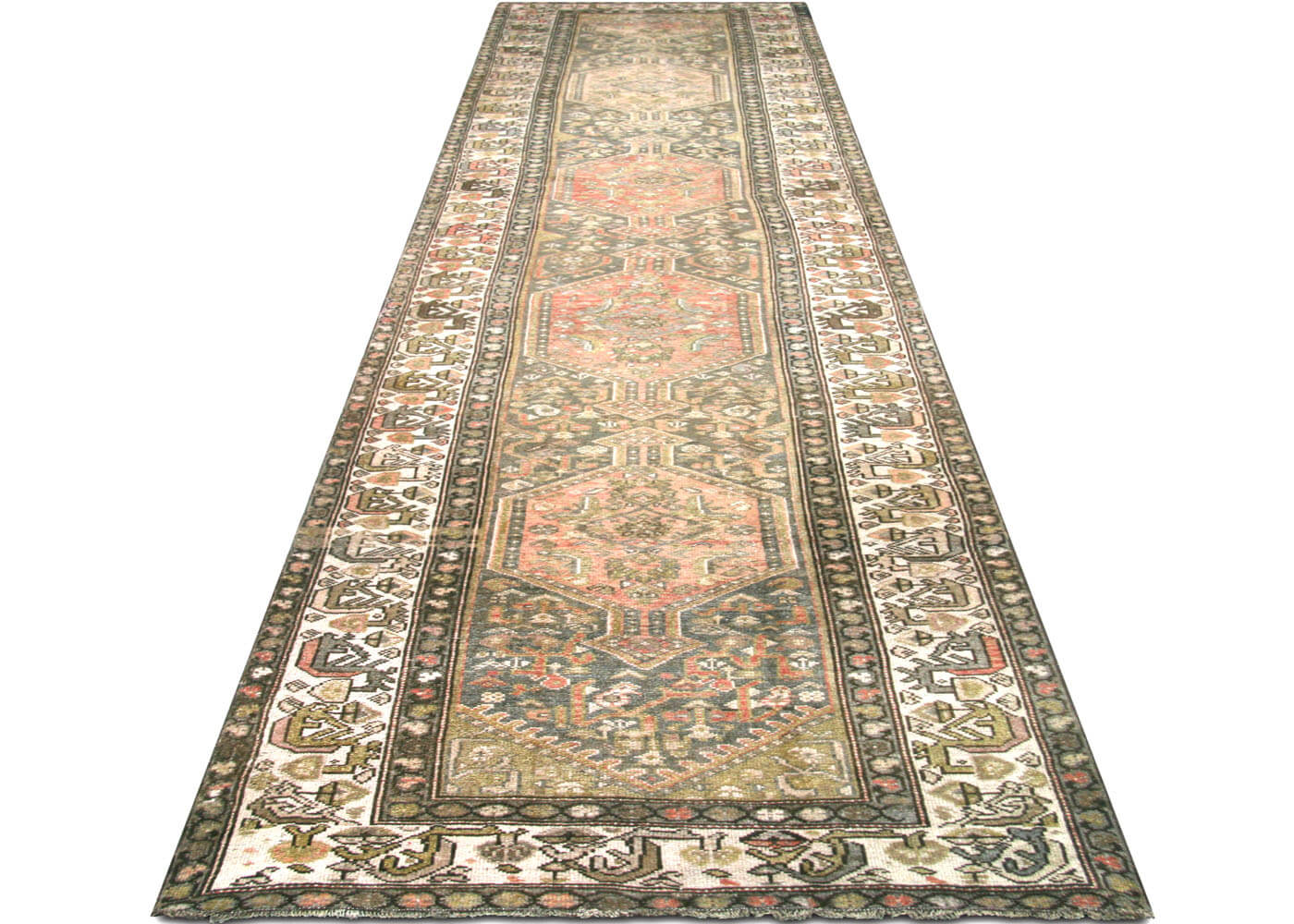 Semi Antique Persian Melayer Runner - 3'5" x 15'5" - 180335 - P