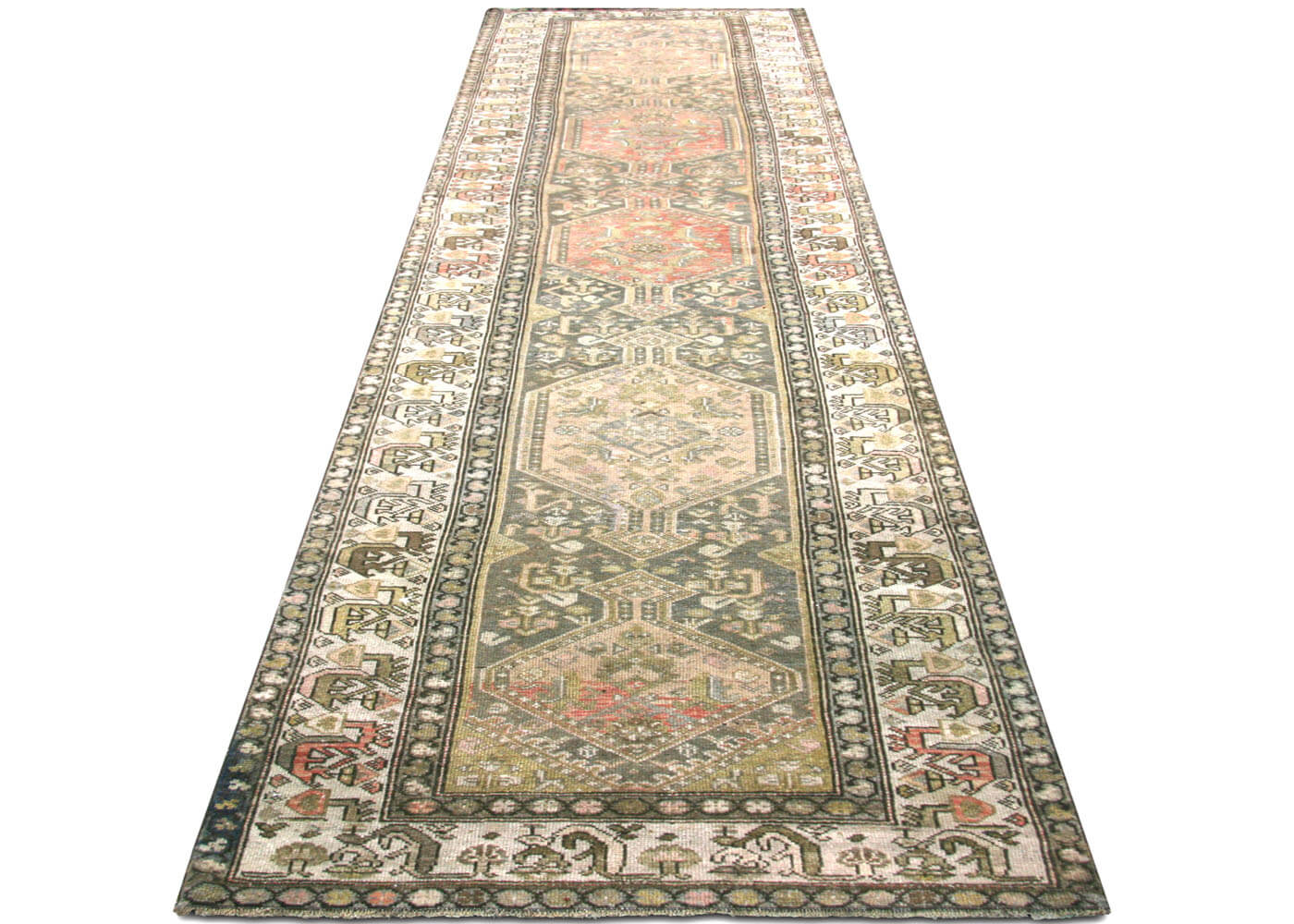 Semi Antique Persian Melayer Runner - 3'5" x 15'5" - 180335 - P