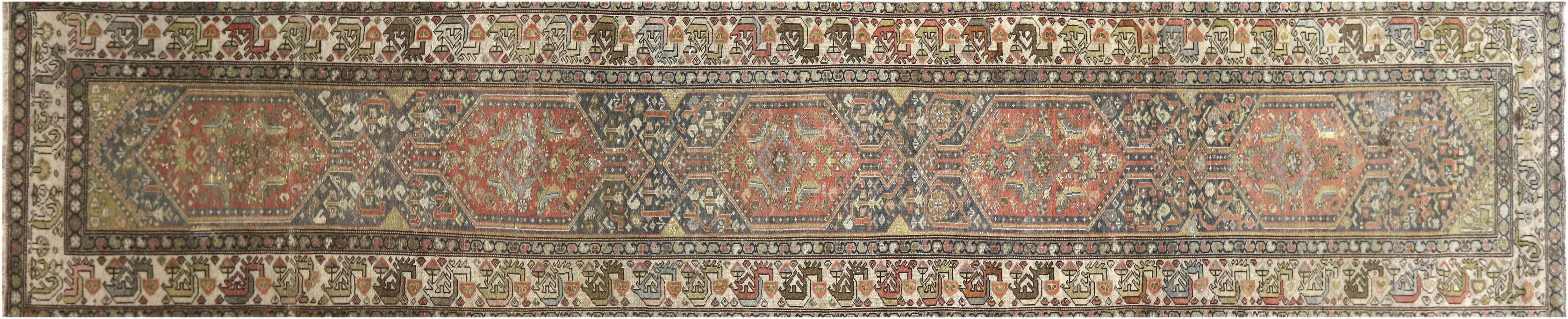Semi Antique Persian Melayer Runner - 3'4" x 16' - 180336 - P