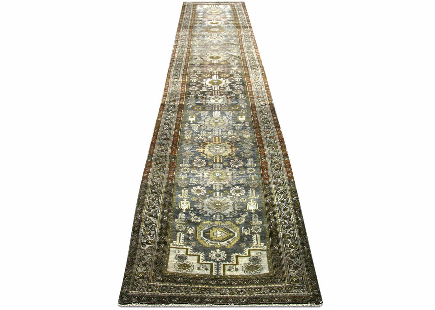 Semi Antique Persian Melayer Runner - 3'6" x 16'4" - 180345 - P