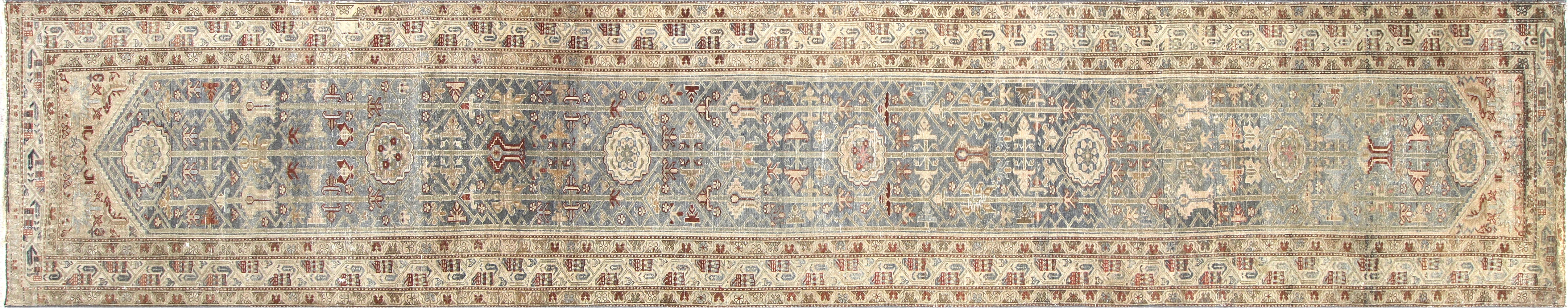 Semi Antique Persian Melayer Runner - 3'3" x 16'9" - 180347
