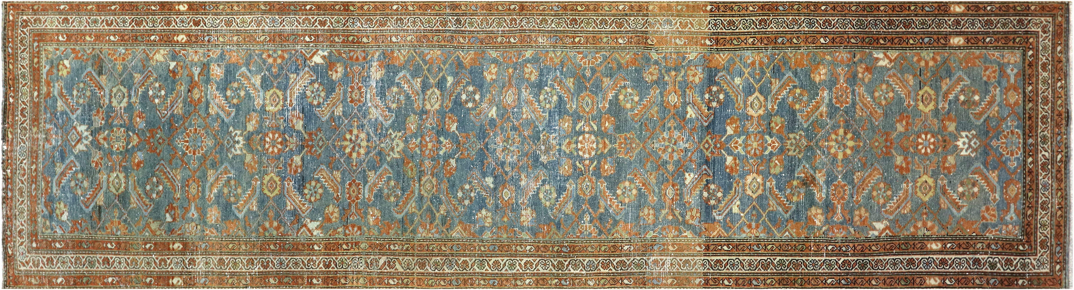 Semi Antique Persian Melayer Runner - 3'5" x 12'7" - 180387