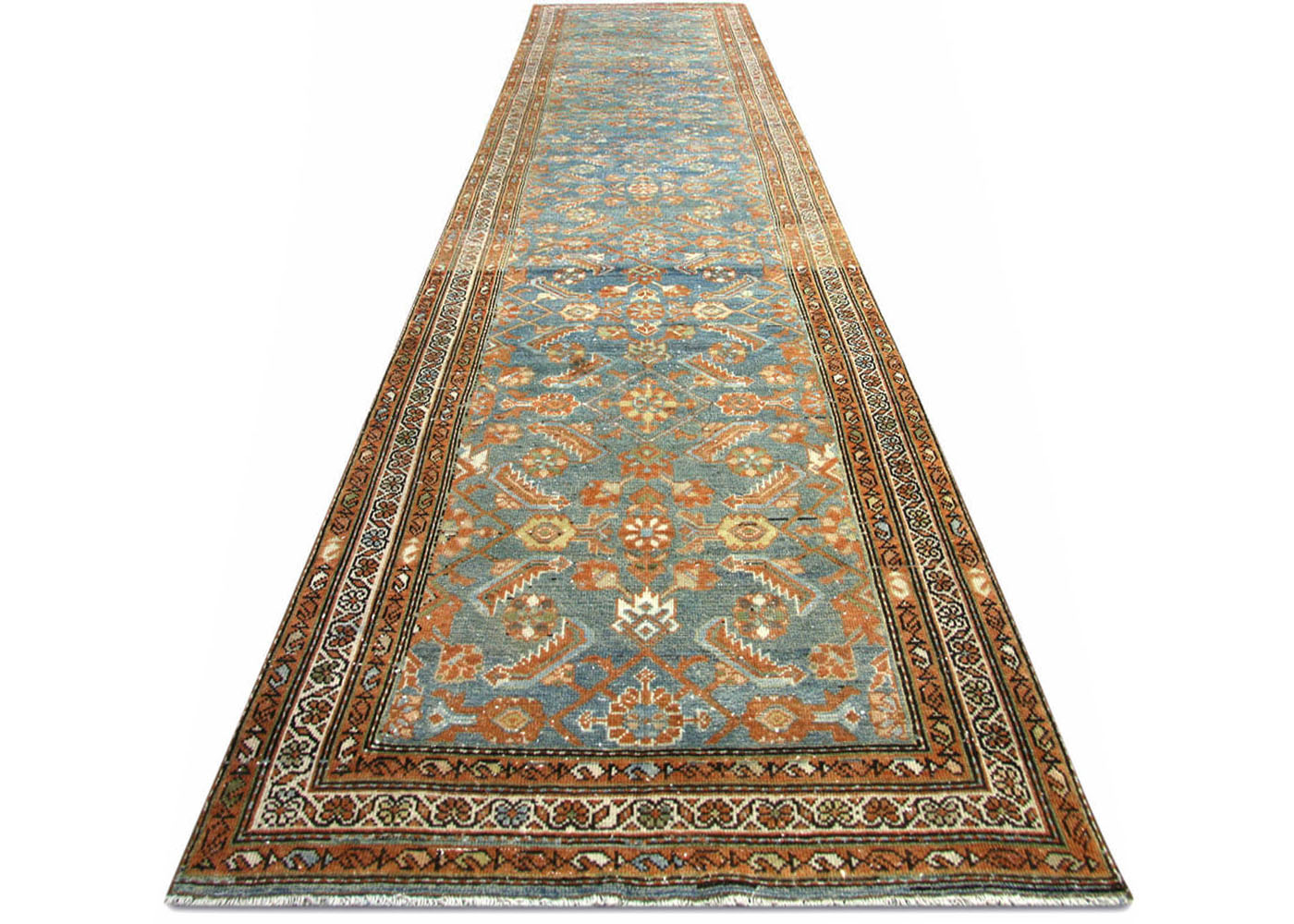 Semi Antique Persian Melayer Runner - 3'5" x 12'7" - 180387