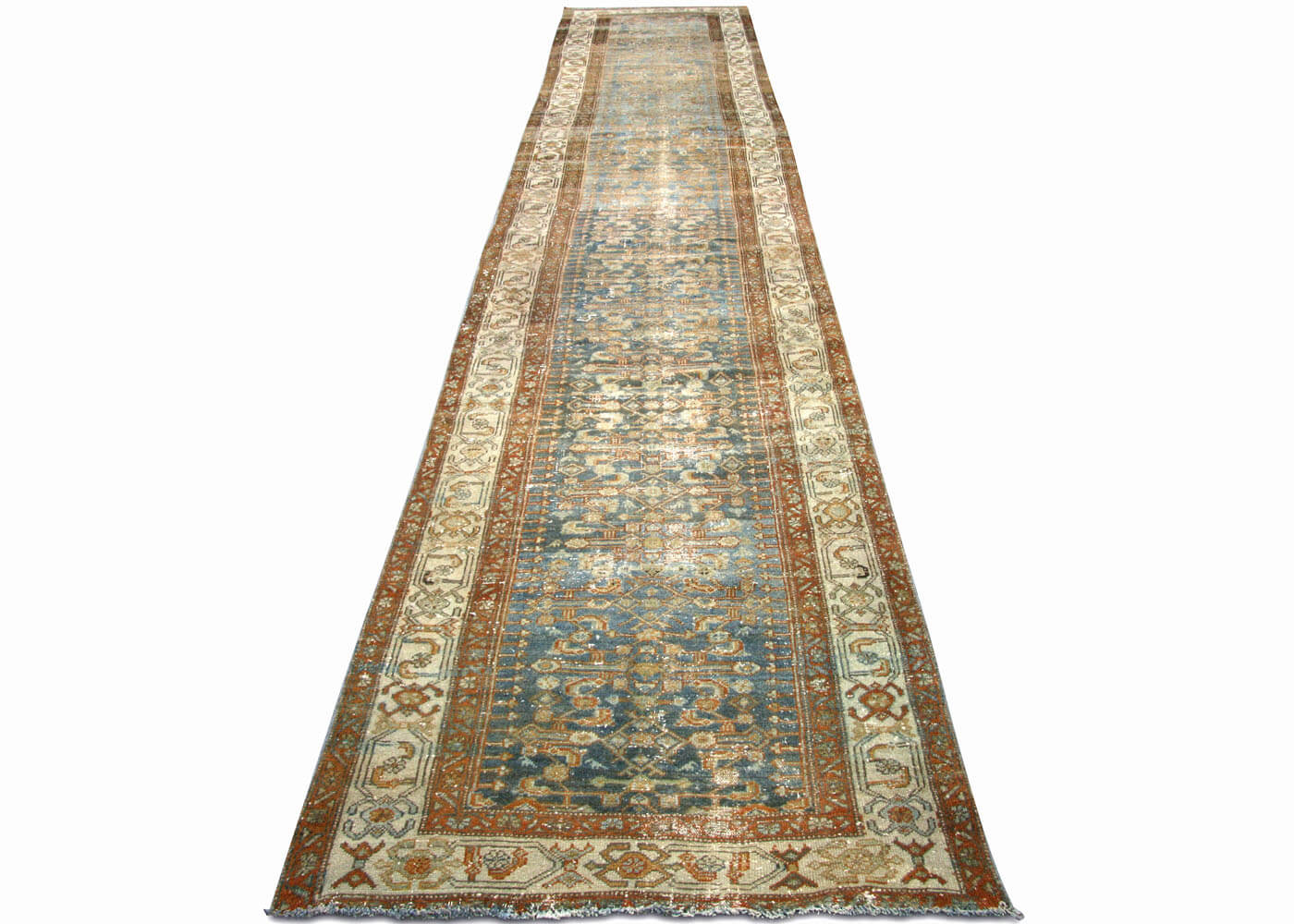 Semi Antique Persian Melayer Runner - 3'8" x 17'5" - 180398