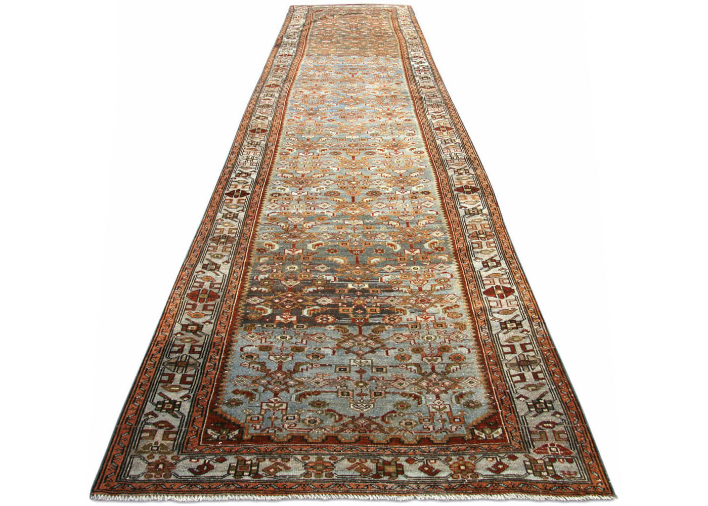 Semi Antique Persian Melayer Runner - 4'2" x 16'3" - 180399