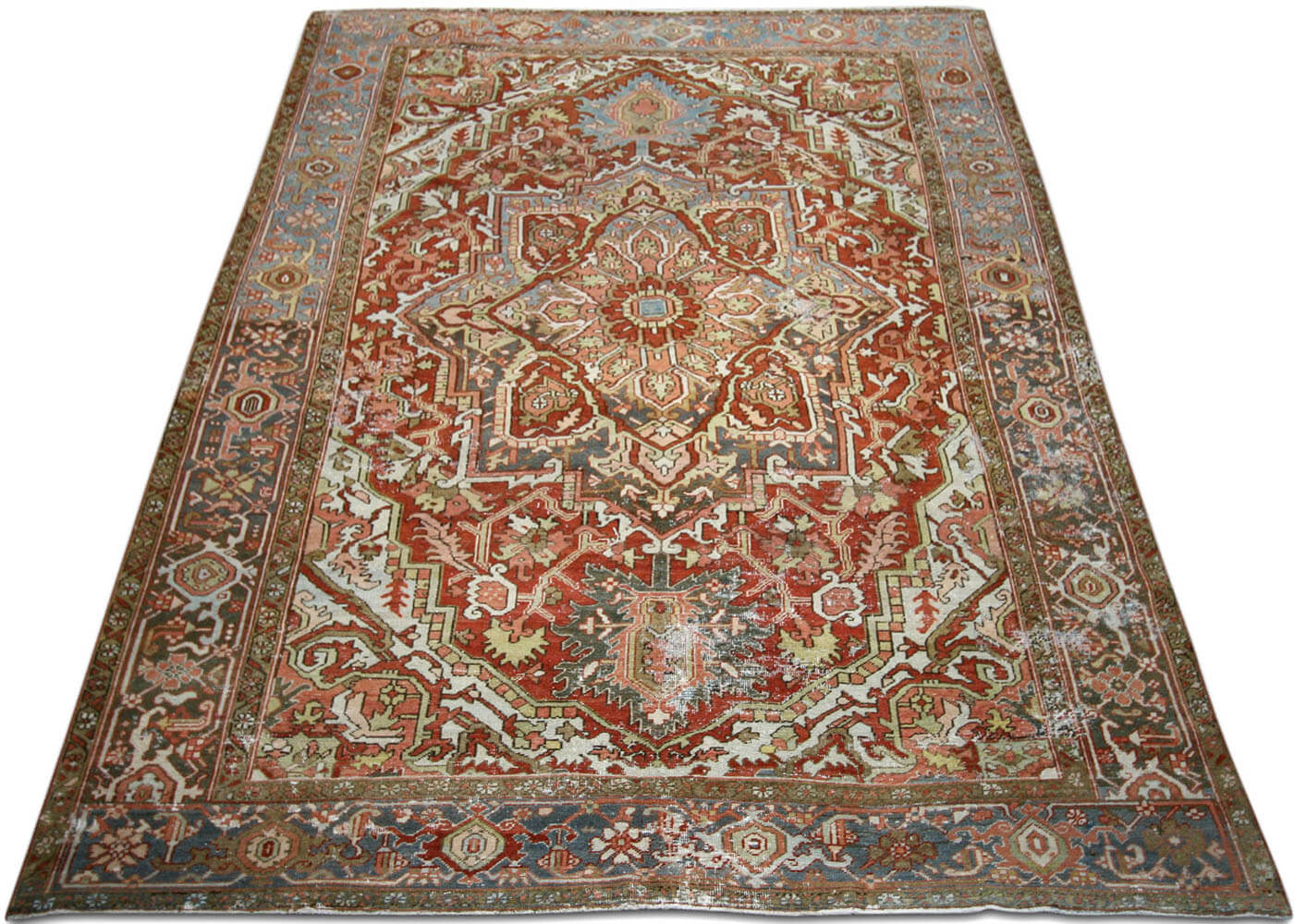 Semi Antique Persian Heriz Rug - 7'10" x 11' - 180405