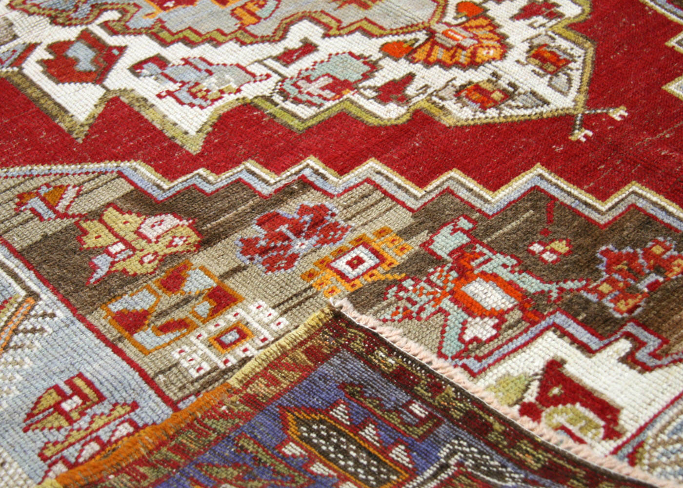 Vintage Turkish Oushak Rug - 4'2" x 5'11" - 180674