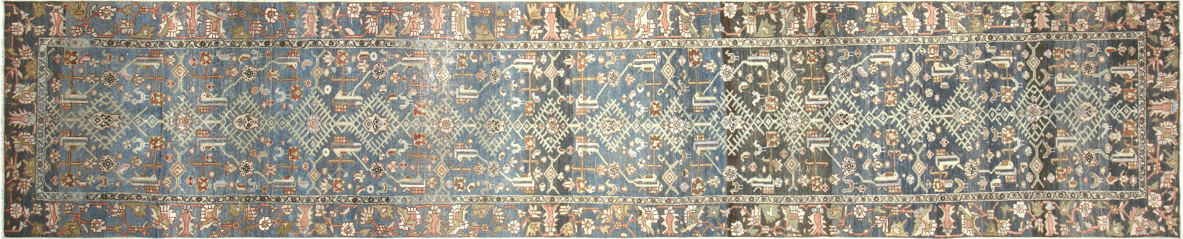 Semi Antique Persian Melayer Runner - 3'1" x 15'11" - 180755