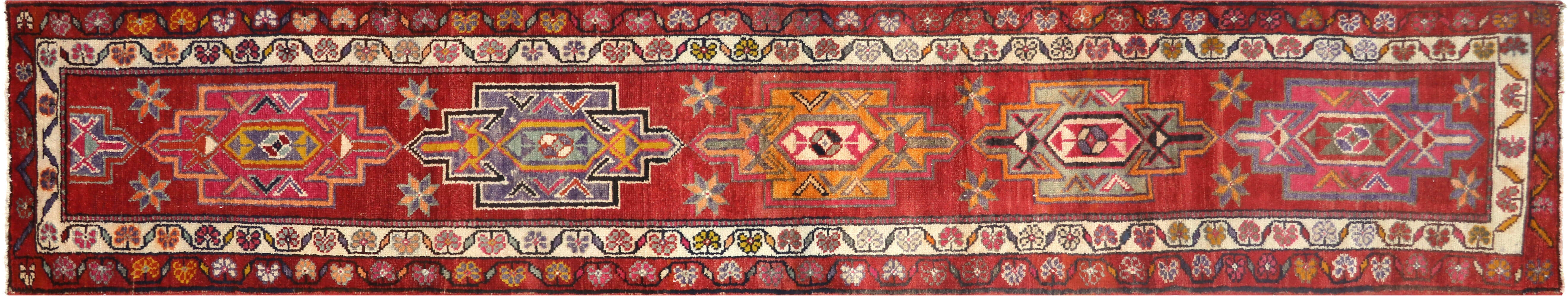 Vintage Turkish Oushak Runner - 2'8" x 13'9" - 190001