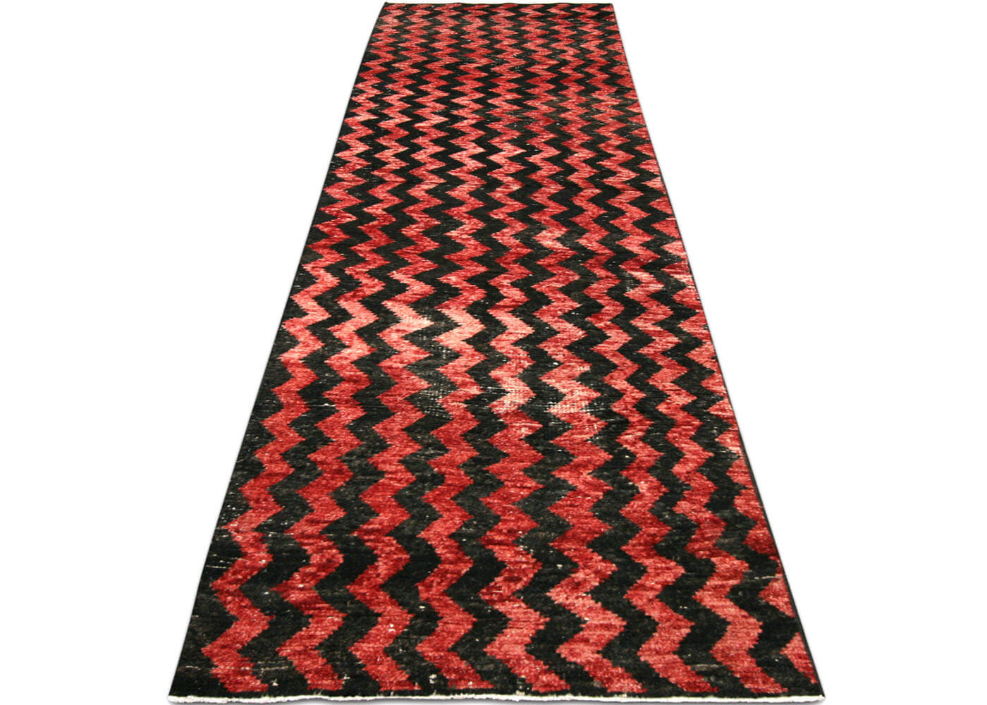 Vintage Turkish Mid-Century-Modern Runner - 2'4" x 10'7" - 190006