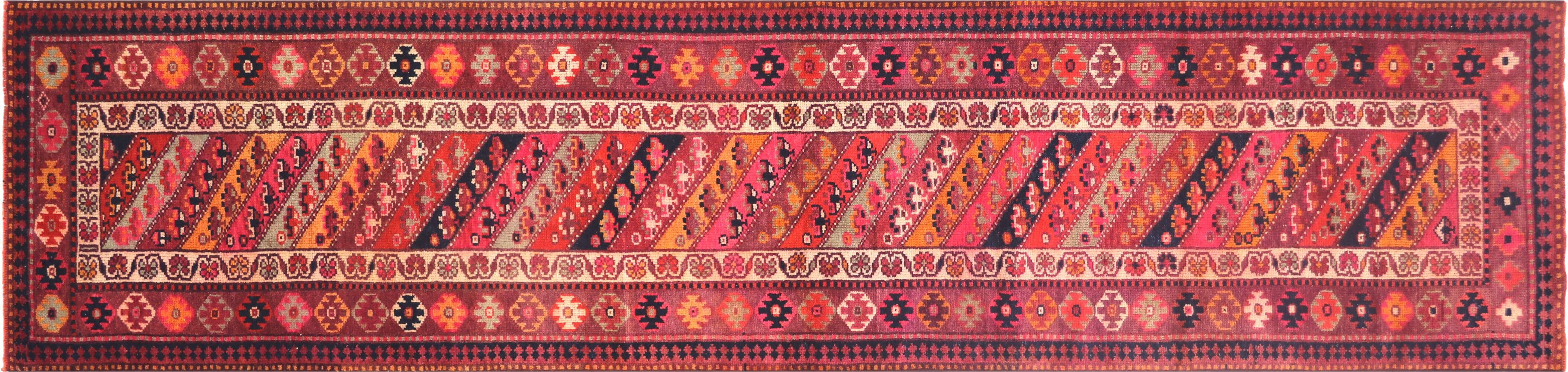 Vintage Turkish Oushak Runner - 3'3" x 13'7" - 190013