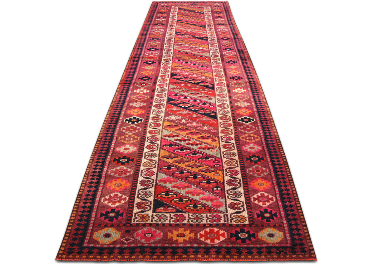 Vintage Turkish Oushak Runner - 3'3" x 13'7" - 190013