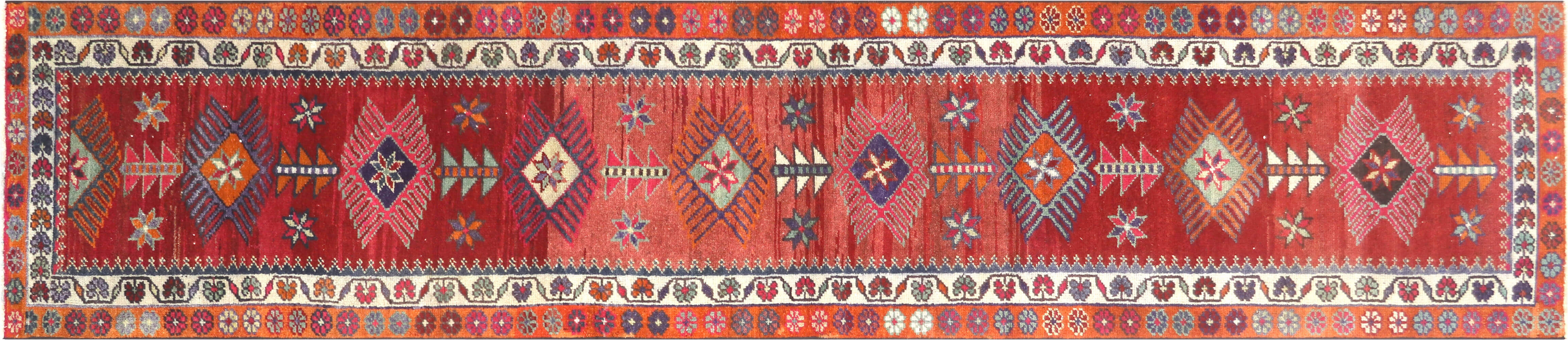 Vintage Turkish Oushak Runner - 2'9" x 12'10" - 190033