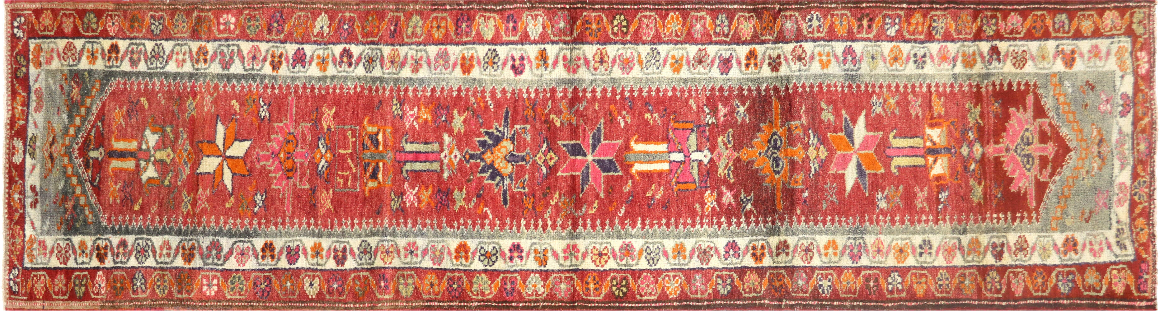 Vintage Turkish Oushak Runner - 3' x 11'1" - 190044