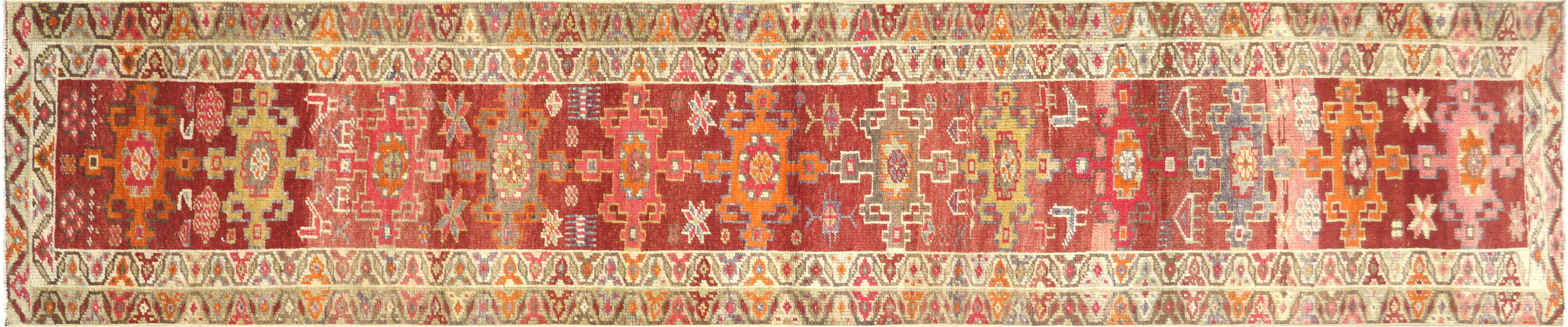 Vintage Turkish Oushak Runner - 2'8" x 12'6" - 190057