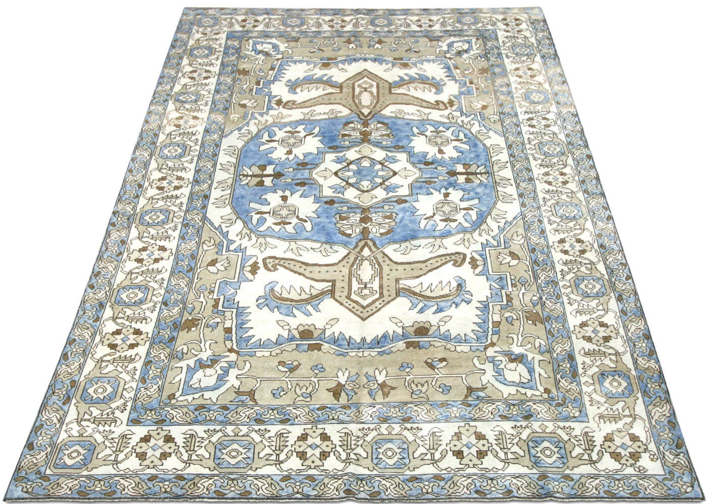 Vintage Turkish Oushak Rug - 7'6" x 11'9" - 190064