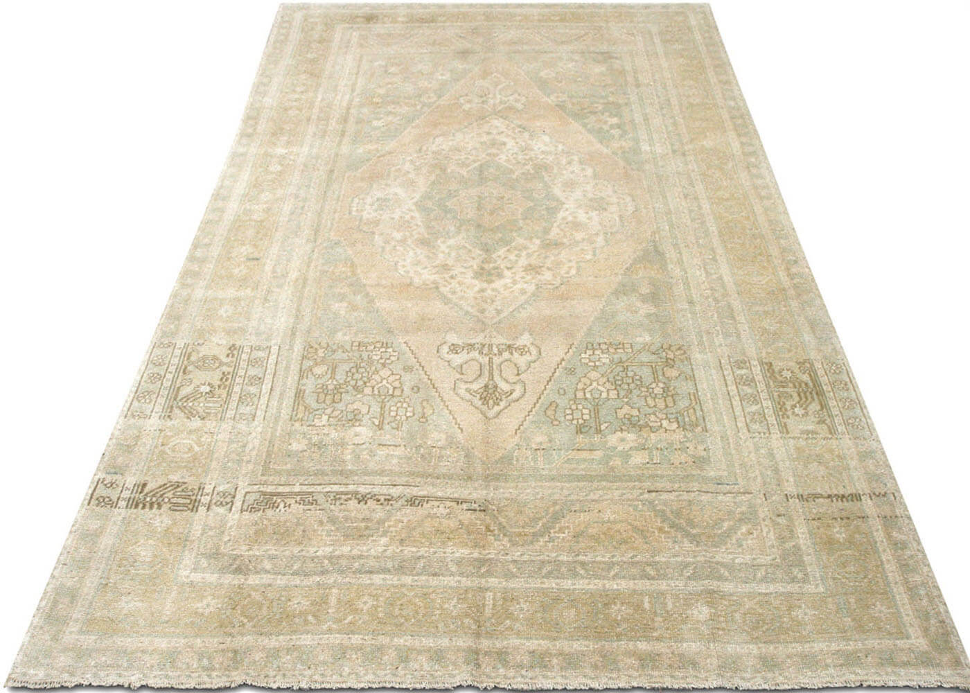 Vintage Turkish Oushak Rug - 6'4" x 10'8" - 190072