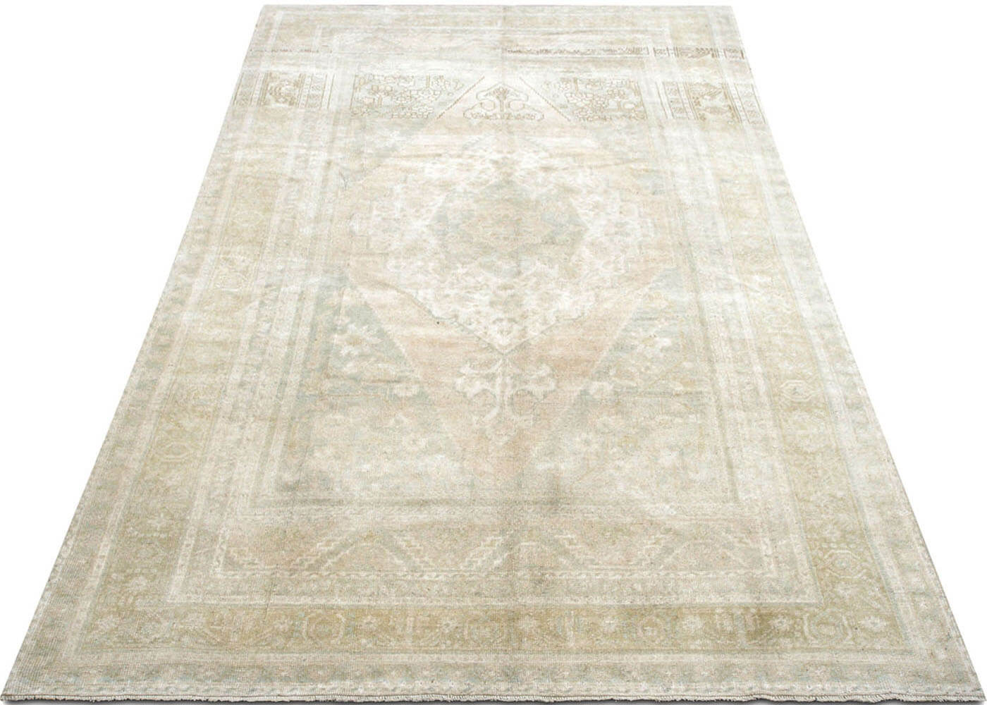 Vintage Turkish Oushak Rug - 6'4" x 10'8" - 190072