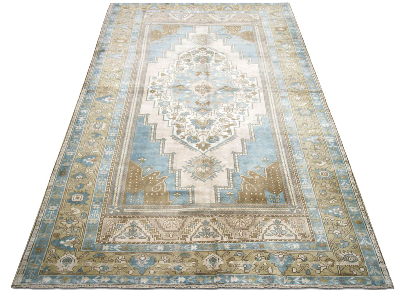Vintage Turkish Oushak Rug - 5'7" x 10'1" - 190073
