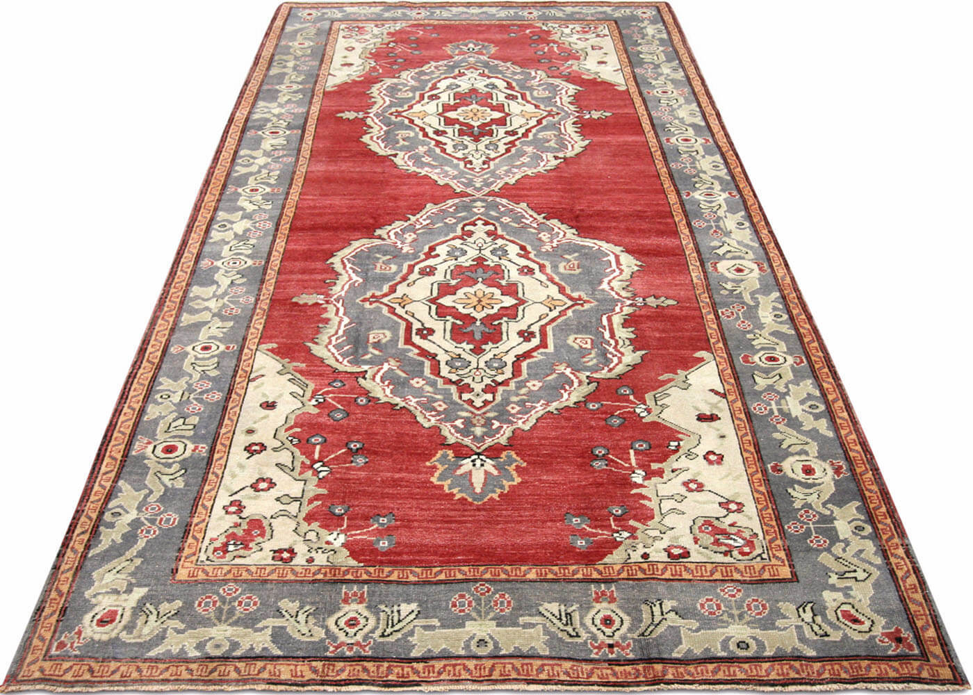 Vintage Turkish Oushak Rug - 5'4" x 11'2" - 190091
