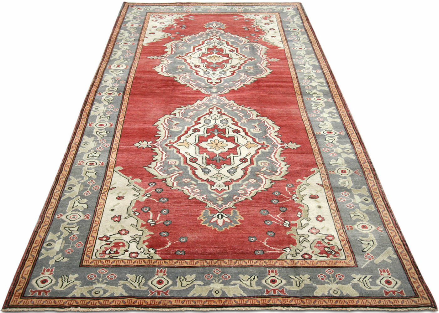 Vintage Turkish Oushak Rug - 5'4" x 11'2" - 190091