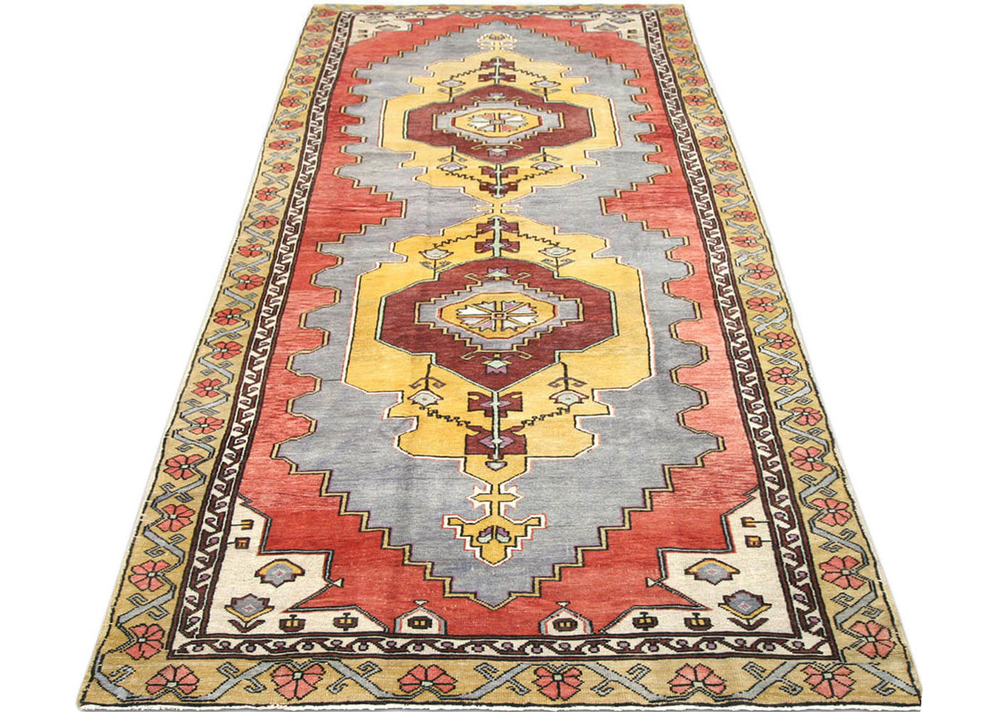 Vintage Turkish Oushak Rug - 5'1" x 13' - 190094