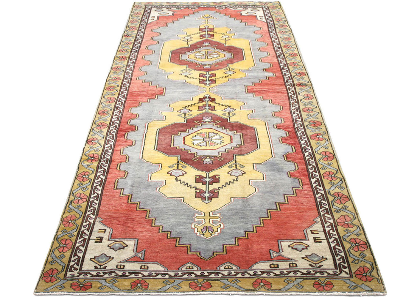 Vintage Turkish Oushak Rug - 5'1" x 13' - 190094