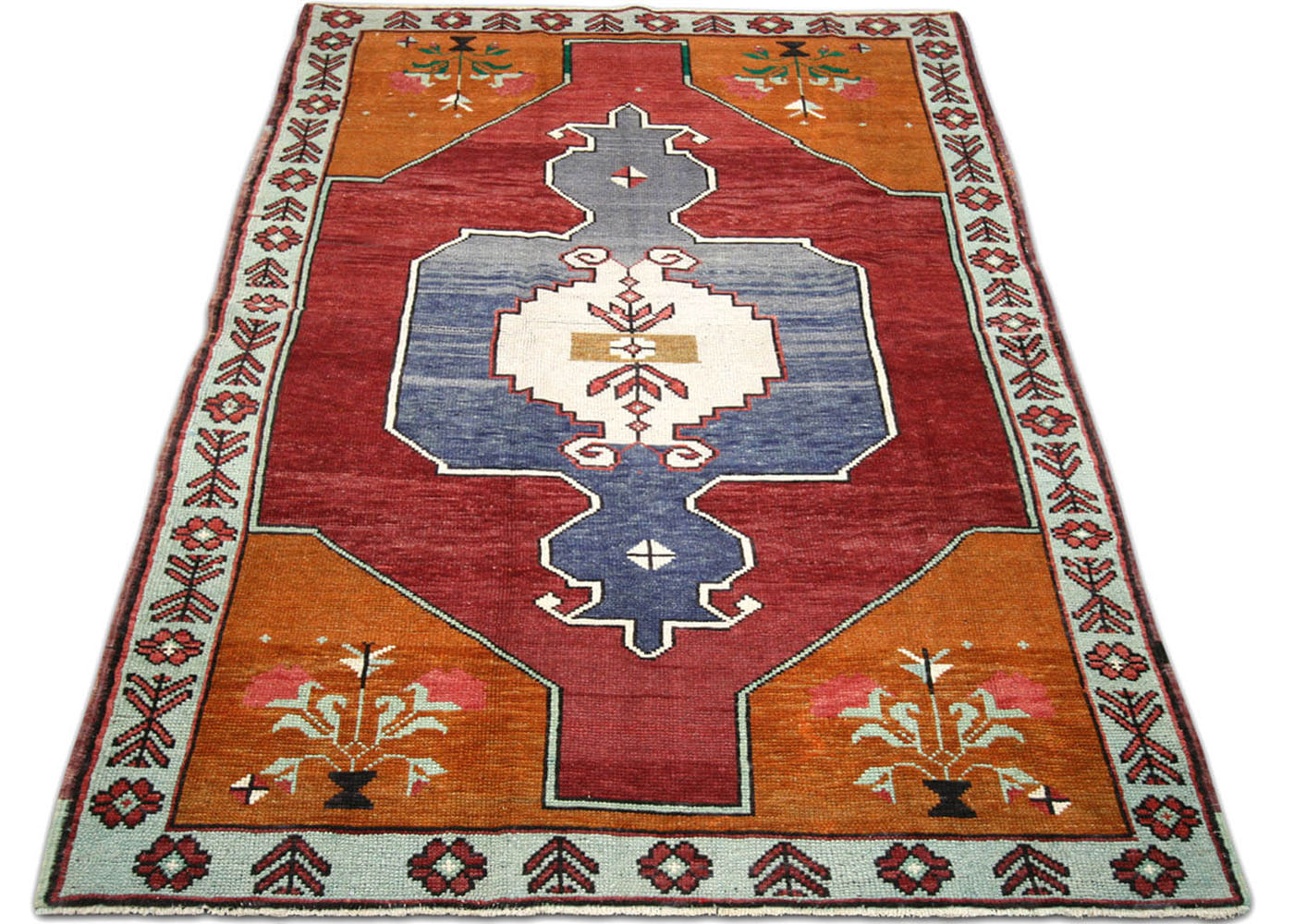 Vintage Turkish Oushak Rug - 4'1" x 6'9" - 190097