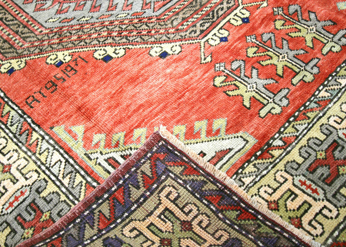 Vintage Turkish Oushak Rug - 4'1" x 5'7" - 190117
