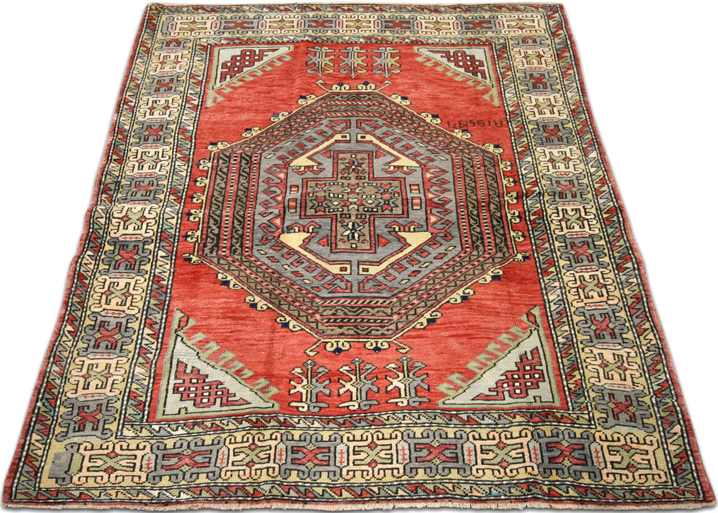Vintage Turkish Oushak Rug - 4'1" x 5'7" - 190117