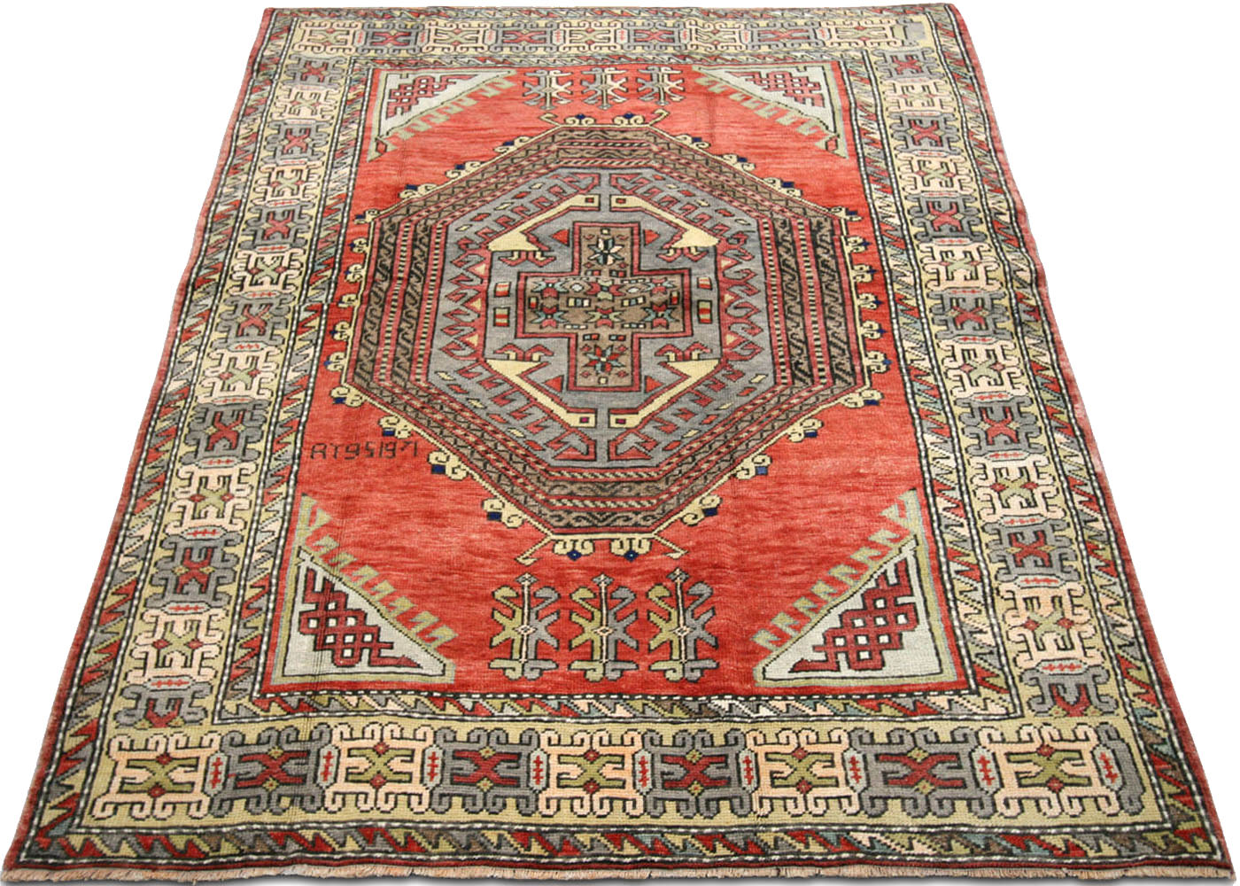 Vintage Turkish Oushak Rug - 4'1" x 5'7" - 190117