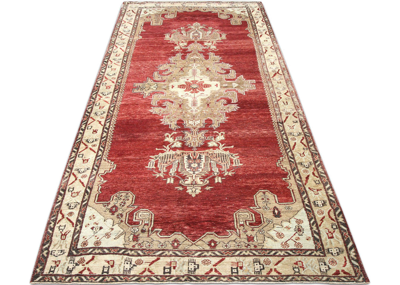 Vintage Turkish Oushak Rug - 5'10" x 13'10" - 190125