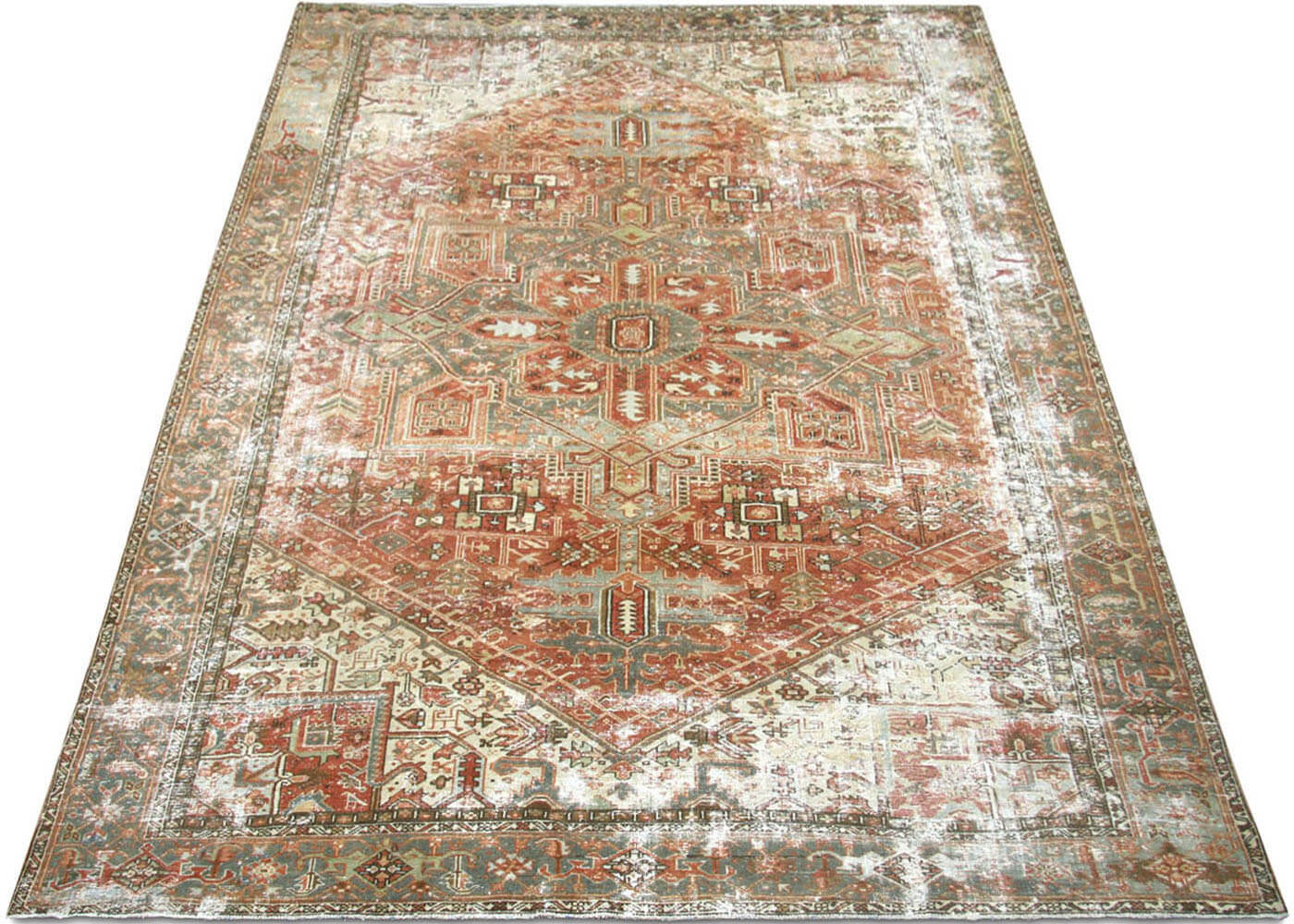 Semi Antique Persian Heriz Rug - 9'3" x 12'5" - 190148