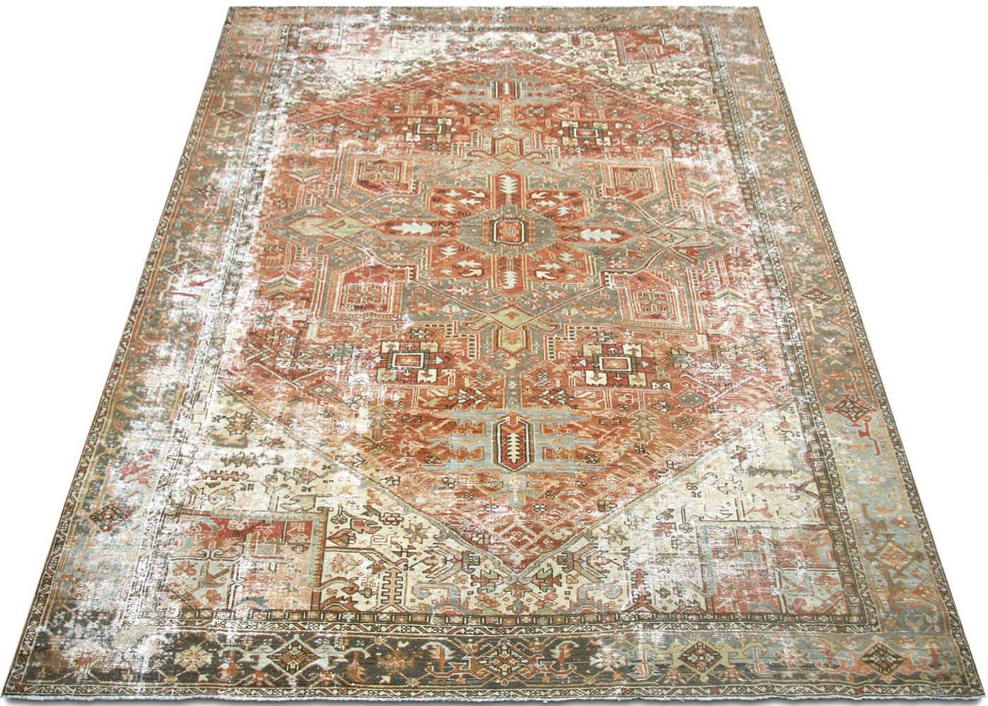Semi Antique Persian Heriz Rug - 9'3" x 12'5" - 190148