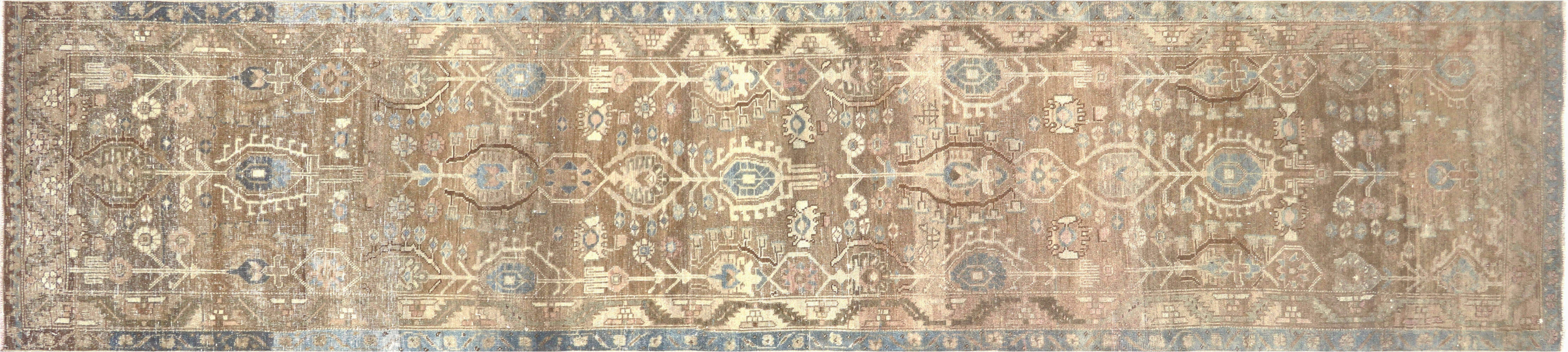 Semi Antique Persian Melayer Runner - 3'1" x 13'11" - 190151