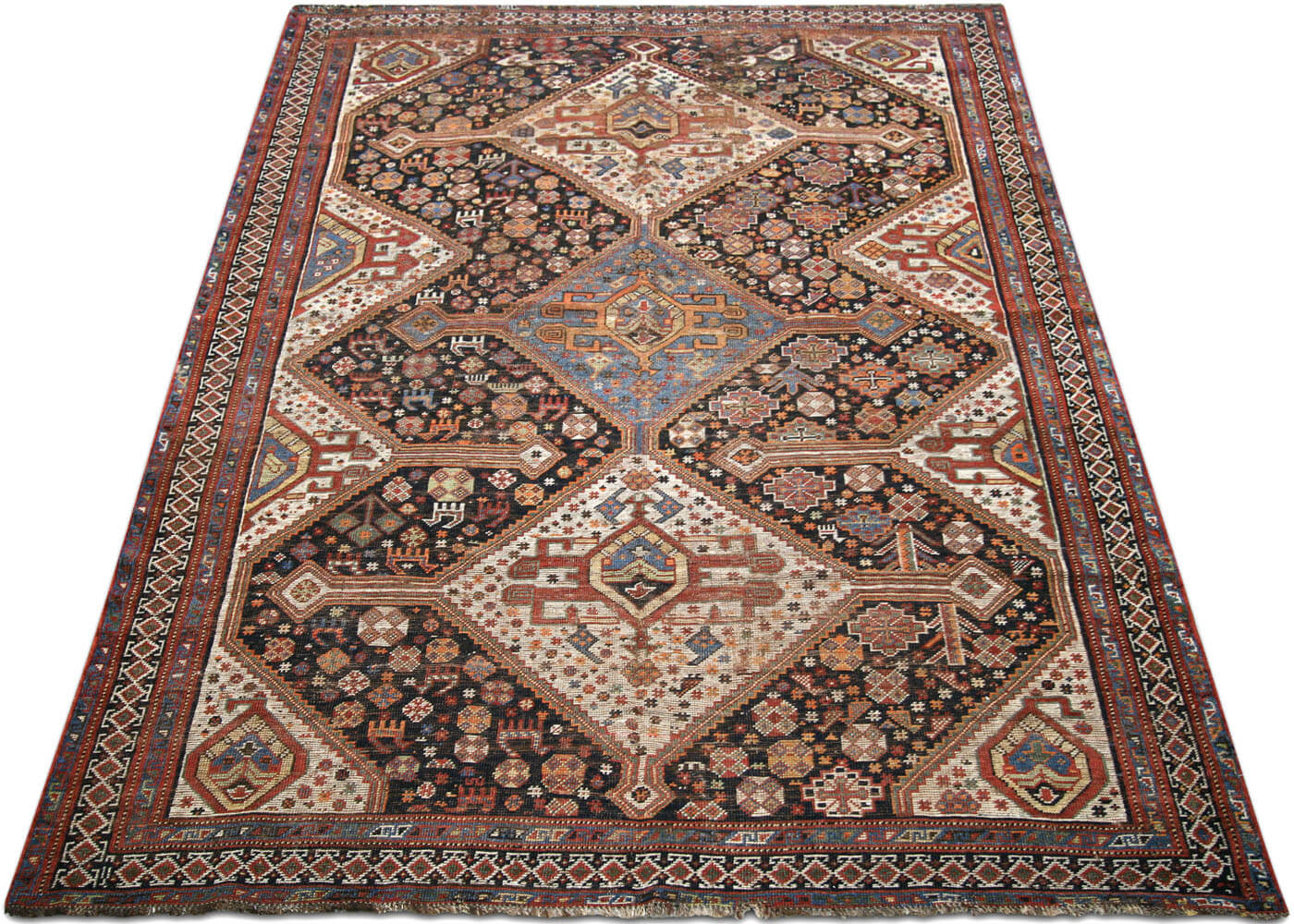 Semi Antique Persian Shiraz Rug - 5'6" x 7'9" - 190154