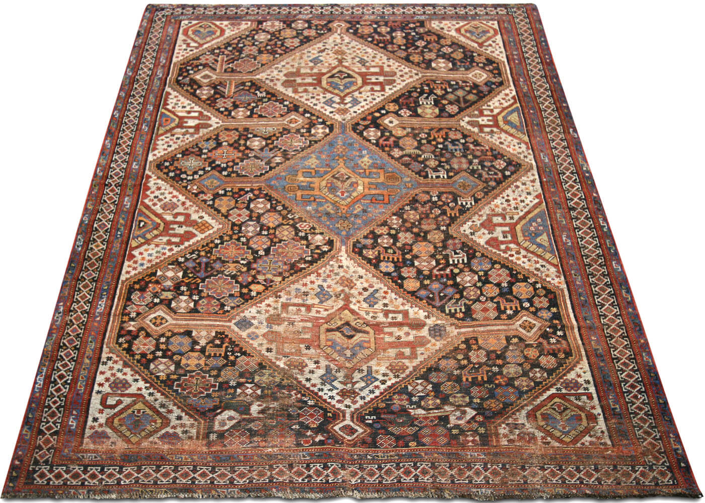 Semi Antique Persian Shiraz Rug - 5'6" x 7'9" - 190154