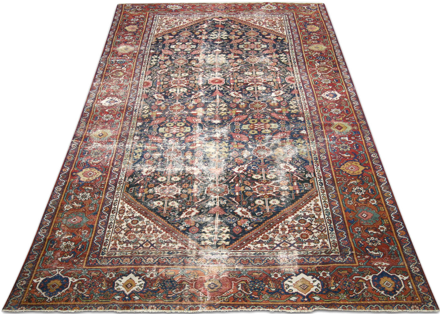 Semi Antique Persian Mahal Rug - 6'4" x 10'7" - 190156