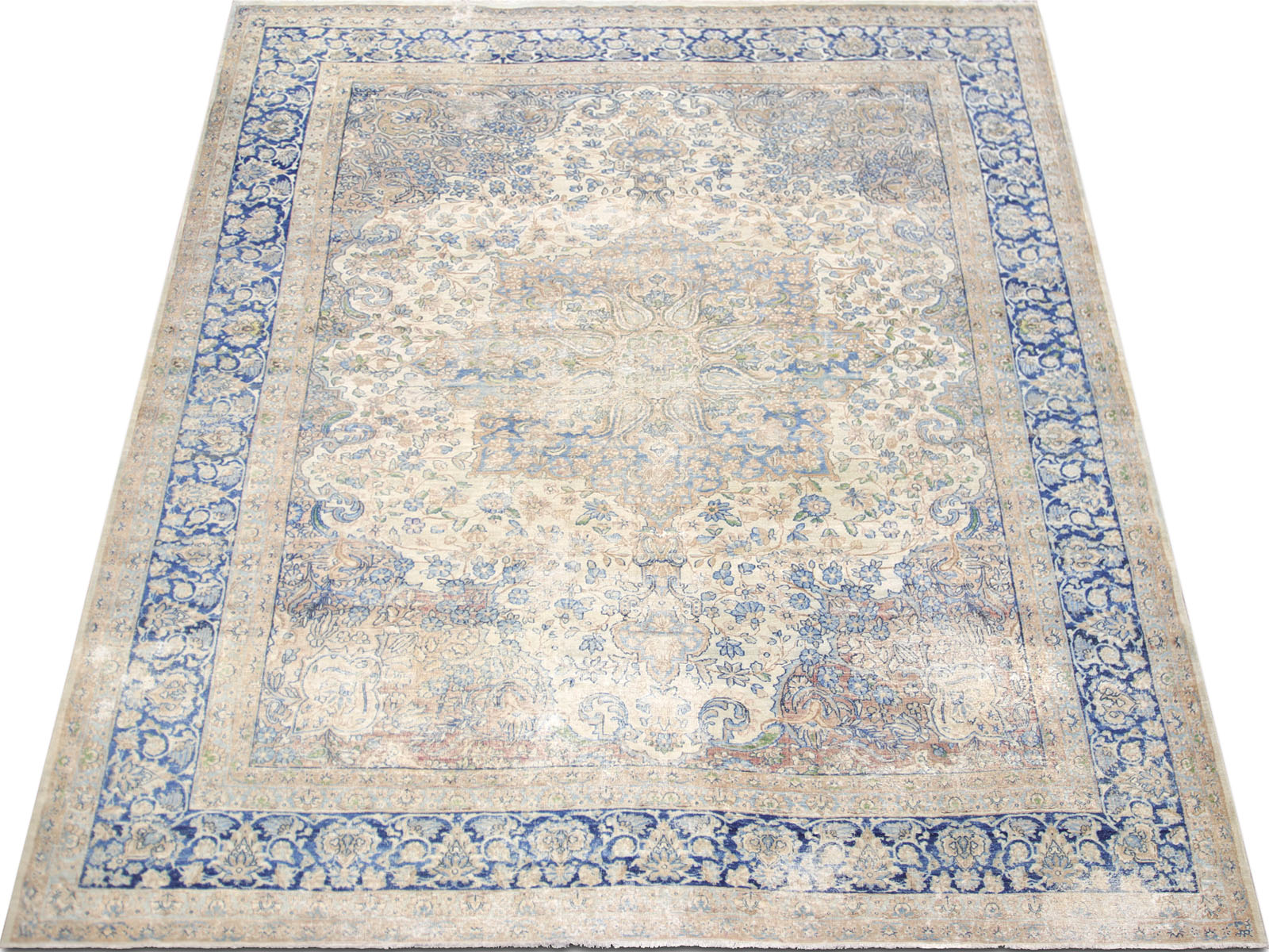 Semi Antique Persian Kerman Rug - 8'7" x 11'3" - 190180