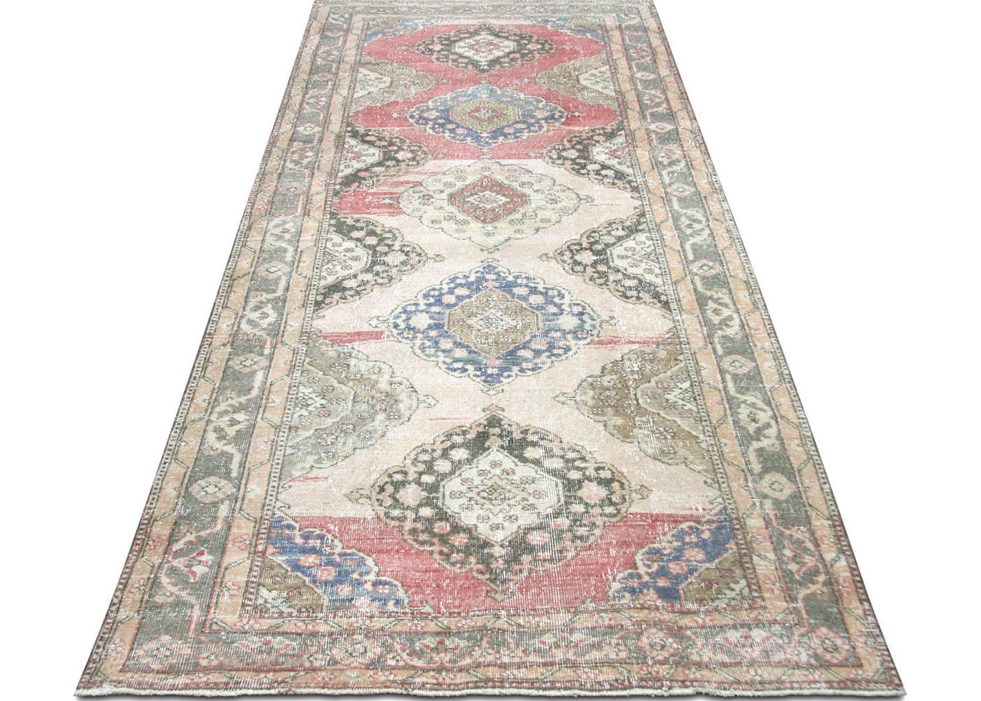 Vintage Turkish Oushak Rug - 5'1" x 12'8" - 190211