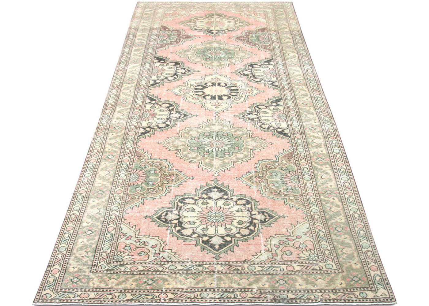 Vintage Turkish Oushak Rug - 4'7" x 13' - 190213