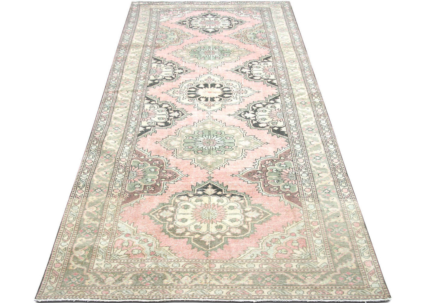 Vintage Turkish Oushak Rug - 4'7" x 13' - 190213